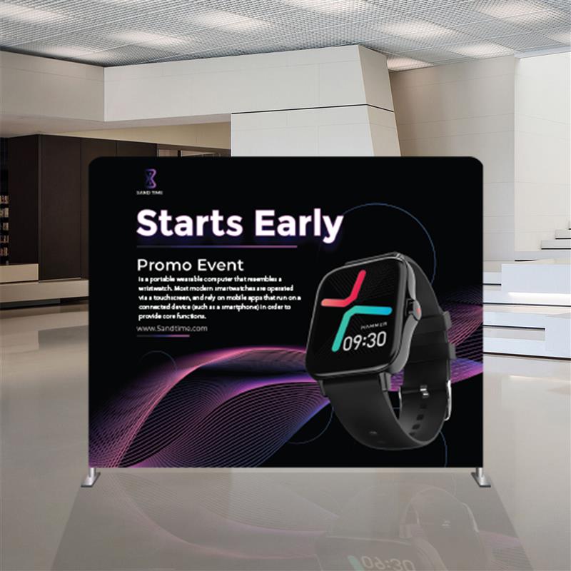10’ STRAIGHT TENSION FABRIC DISPLAY DOUBLE SIDED