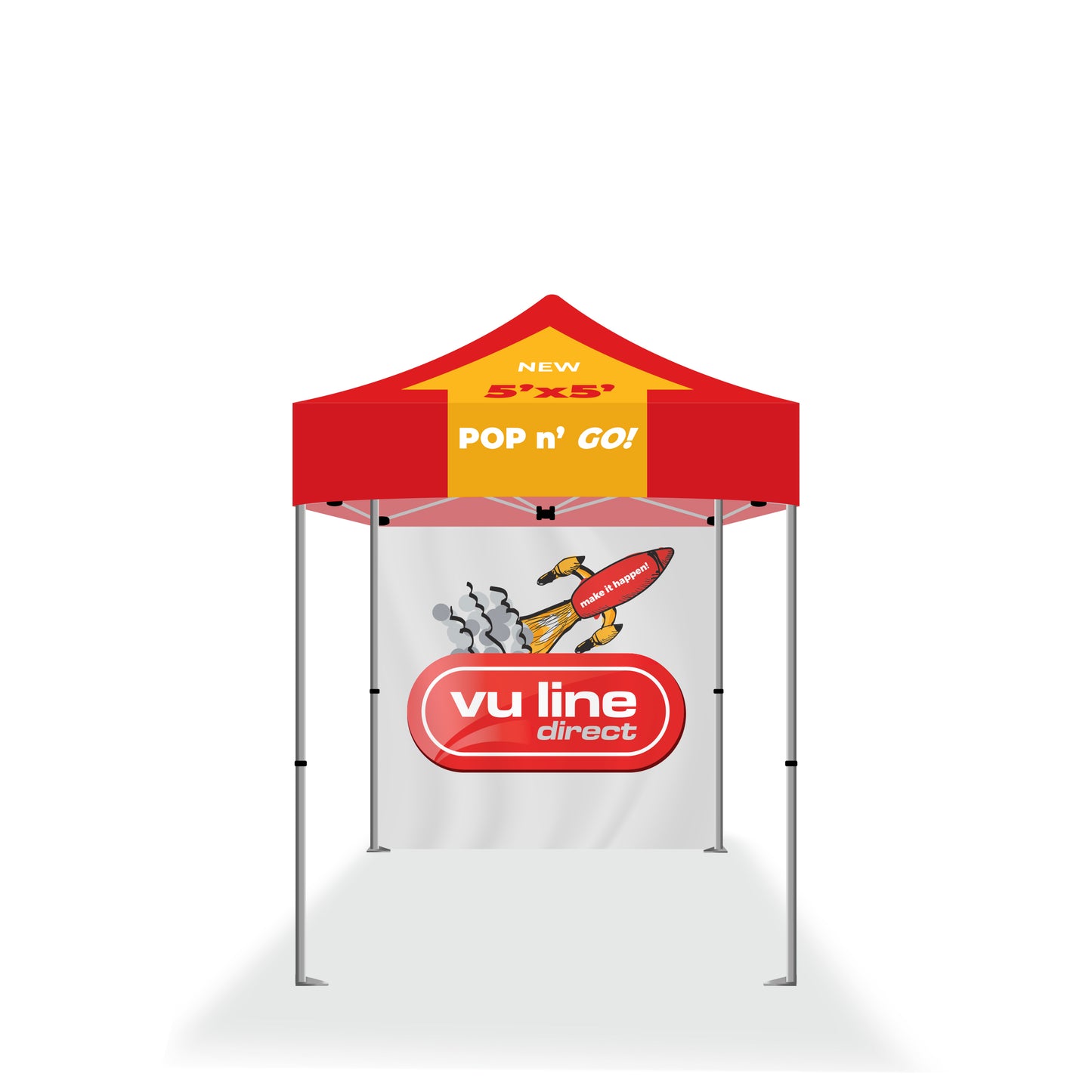 5' X 5' Economy Tent w/ Full Color Canopy, W/ BACKWALL