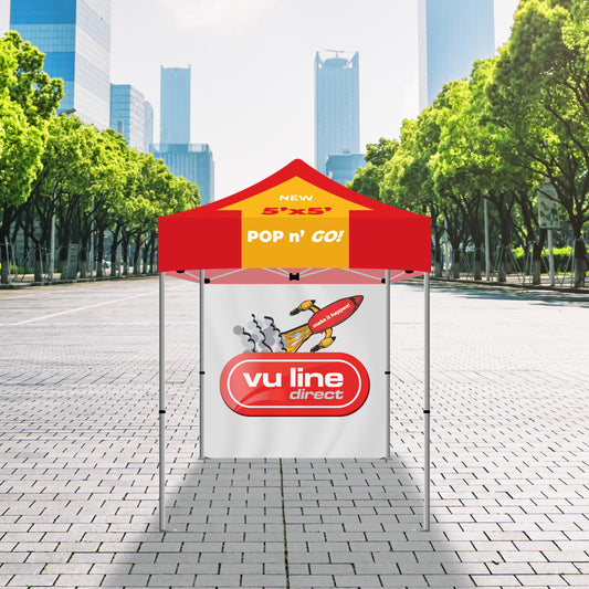 5' X 5' Economy Tent w/ Full Color Canopy, W/ BACKWALL