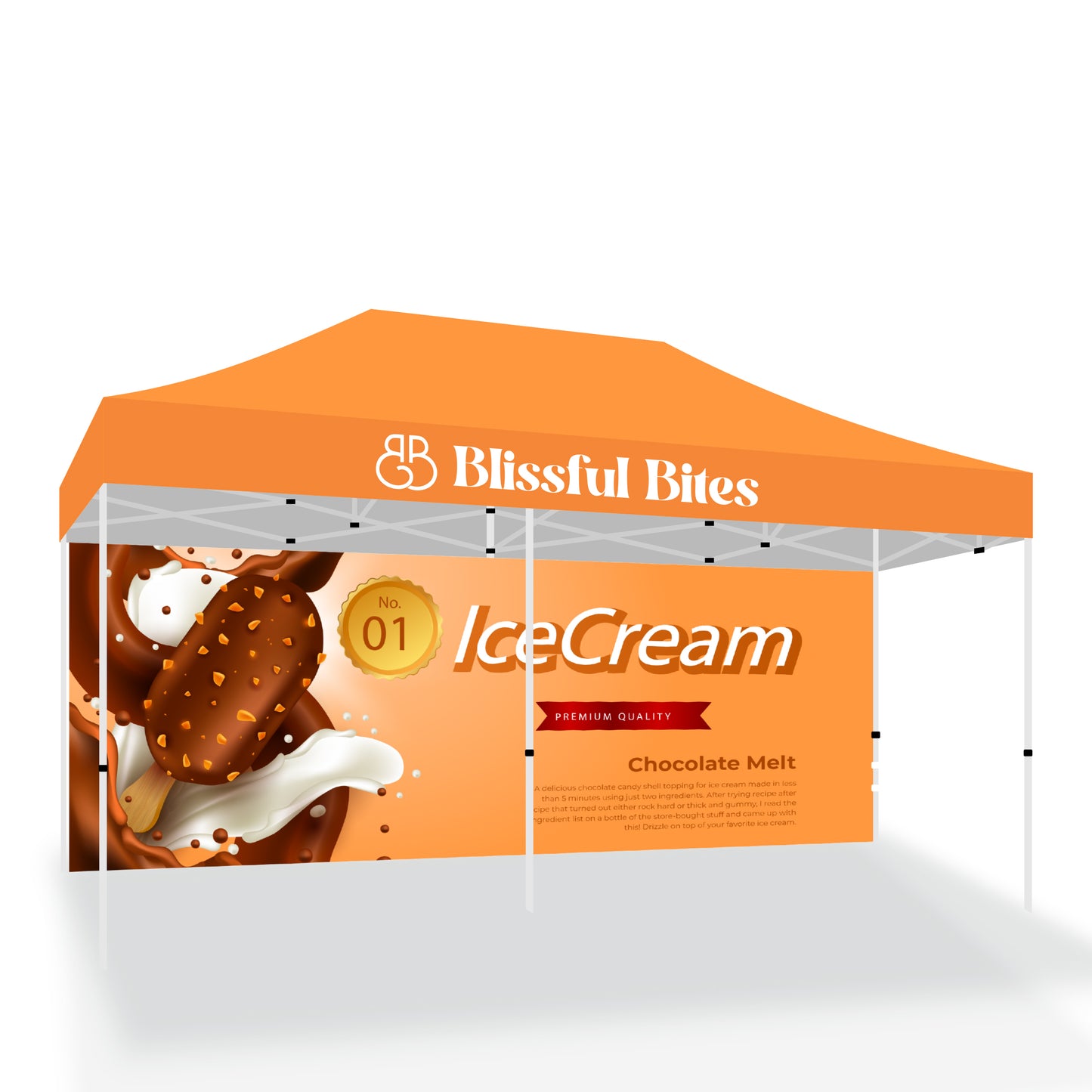 10' X 20' Tent w/ Full Color Canopy and Back Wall