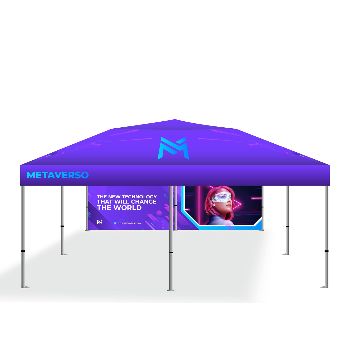 20' X 20' Tent w/ Full Color Canopy and Back Wall