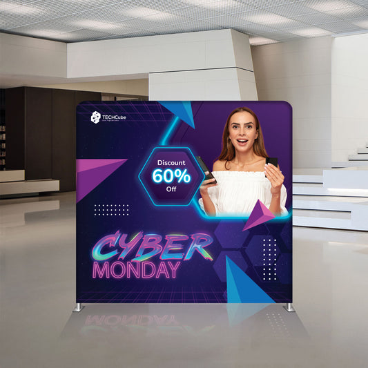 8’ STRAIGHT TENSION FABRIC DISPLAY DOUBLE SIDED