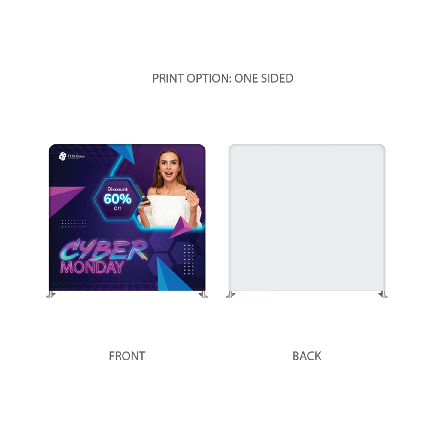 8’ STRAIGHT TENSION FABRIC DISPLAY DOUBLE SIDED