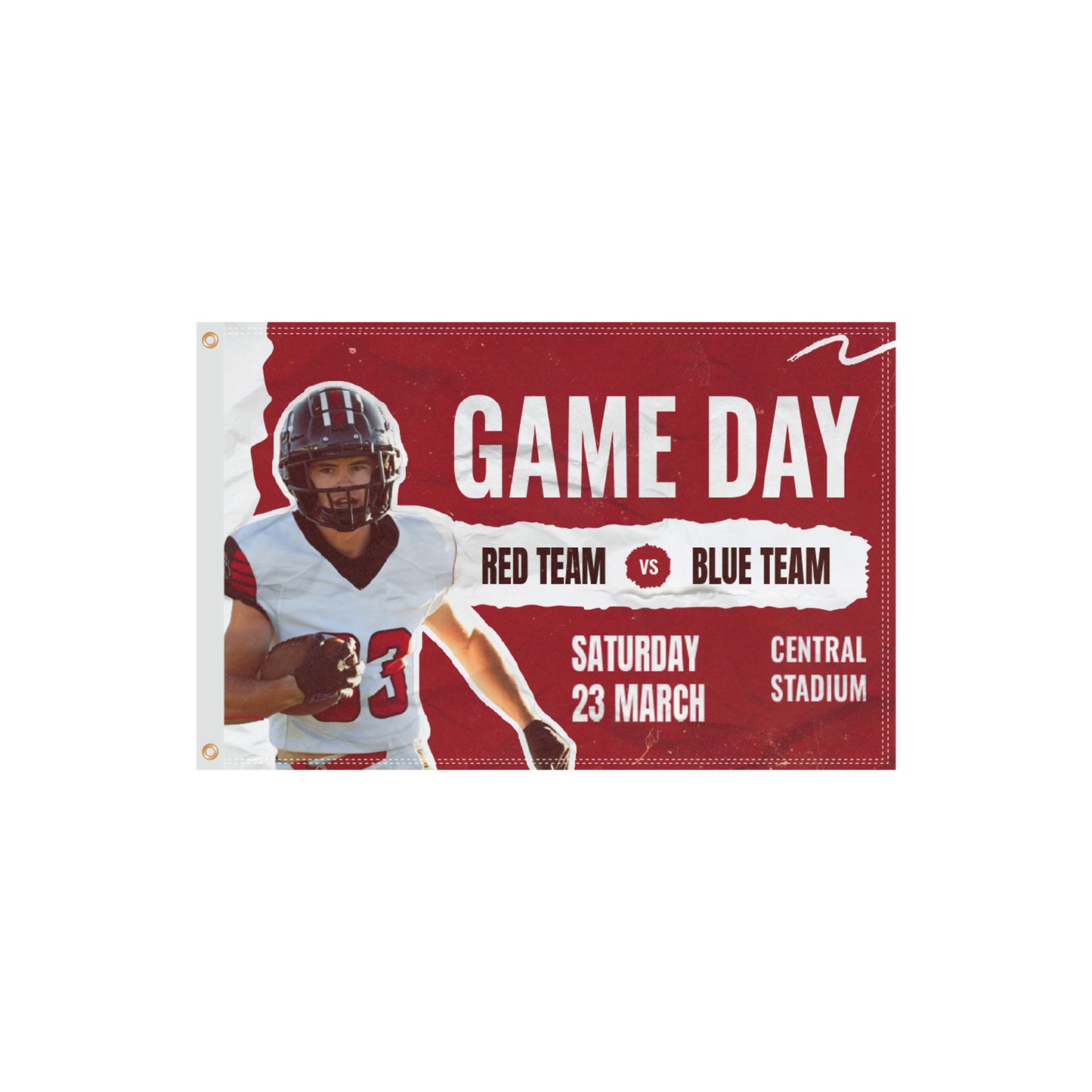 Custom Header Flags 2’ x 3’ Double Sided Imprint