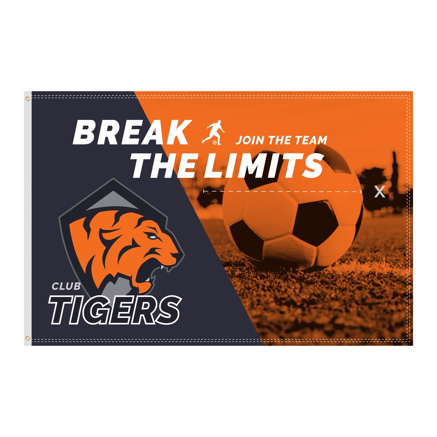 Custom Header Flags 4’ x 6’ Double Sided Imprint