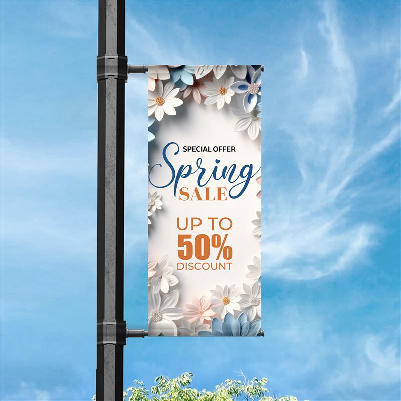 Street Pole Single Sided Replacement Banner 30" x 72"