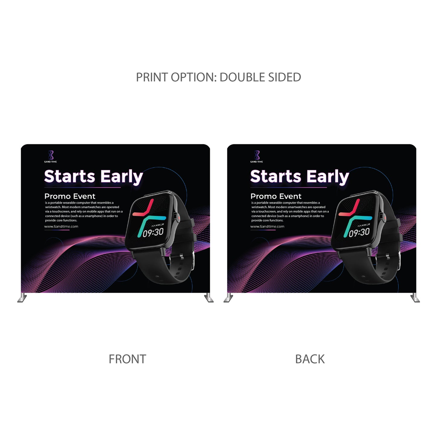 10’ STRAIGHT TENSION FABRIC DISPLAY DOUBLE SIDED