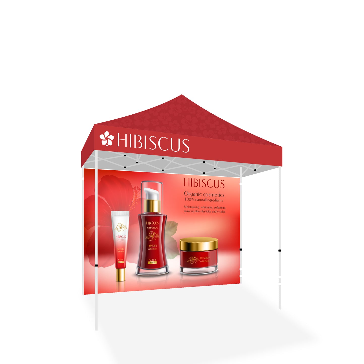 10' X 10' Tent w/ Full Color Canopy and Back Wall