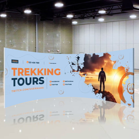 20' C-Shaped Tension Fabric Backdrop Display Double-Sided