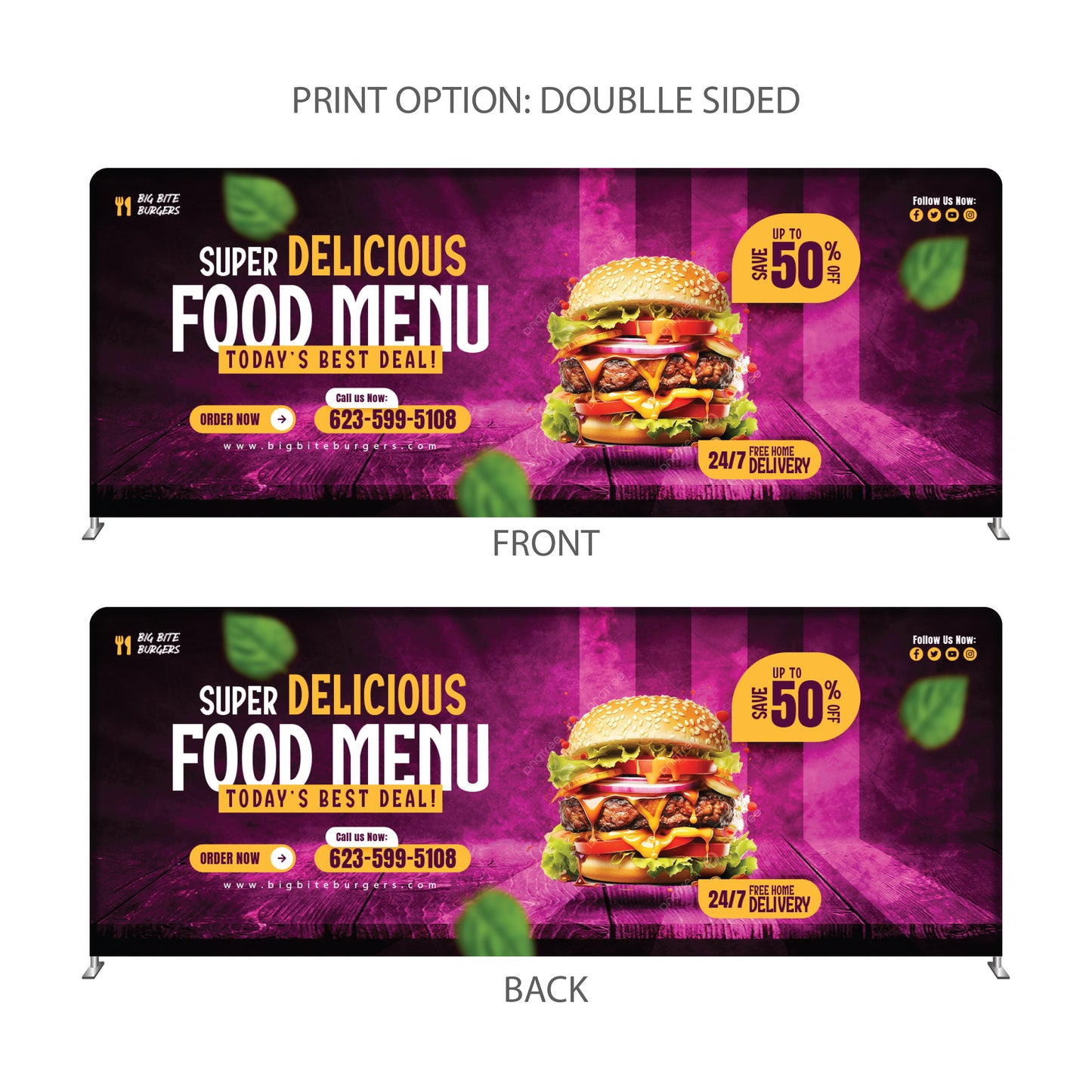 20’ STRAIGHT TENSION FABRIC DISPLAY SINGLE- SIDED