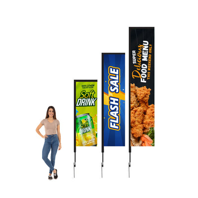 15’ Rectangular Feathered Flag Kit w/ Double Sided Imprint