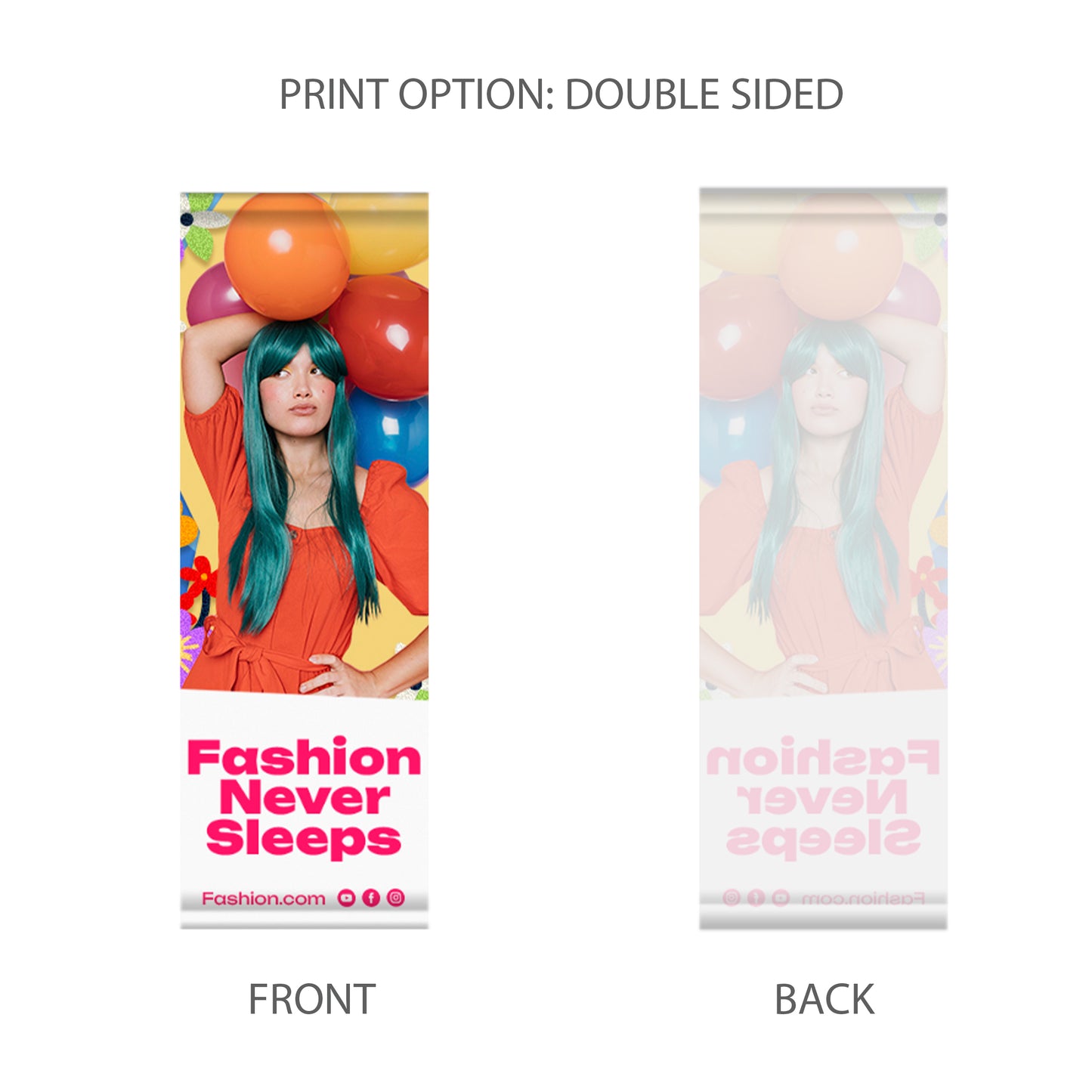 Street Pole Single Sided Replacement Banner 24" x 72"