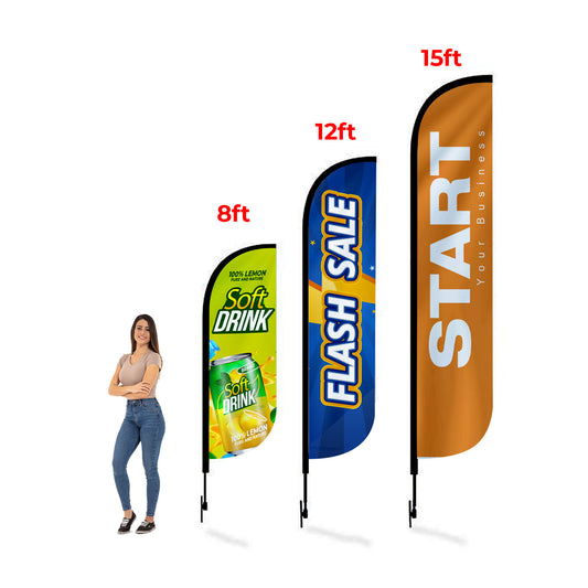 15' Feathered Flag Kit w/ Poles, Ground Stake and Carry Case