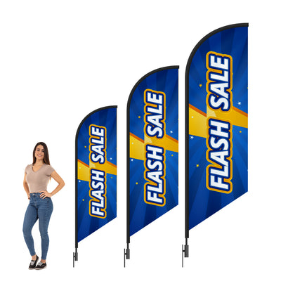 12' Feathered Flag Replacement w/ Double Sided Imprint